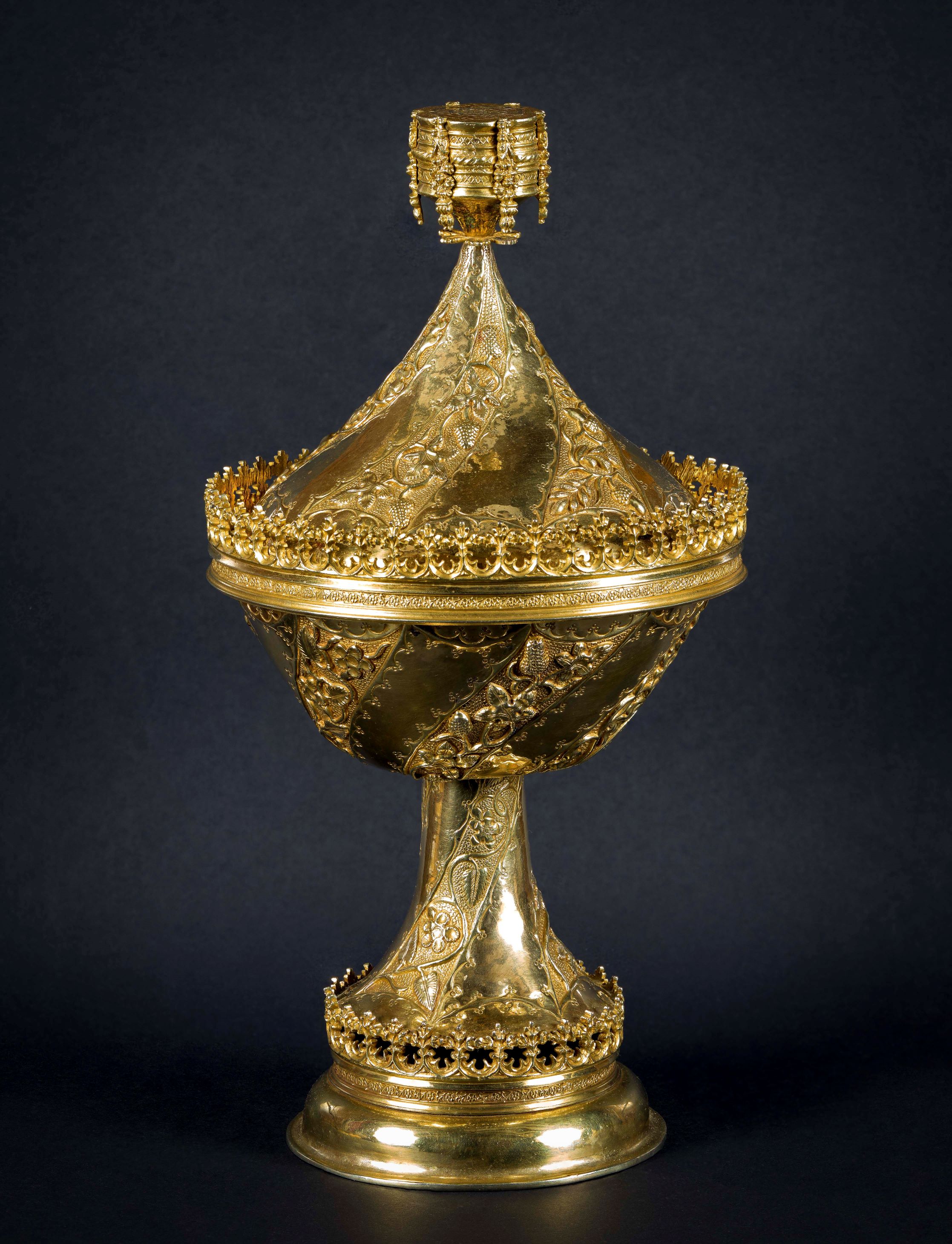 An ornate gilt cup