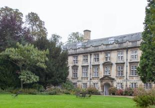 An old building in a garden