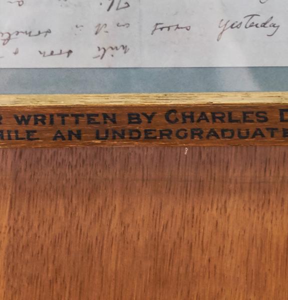 Framed letter from Charles Darwin