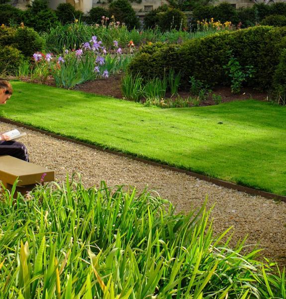 Student reading in Third Court