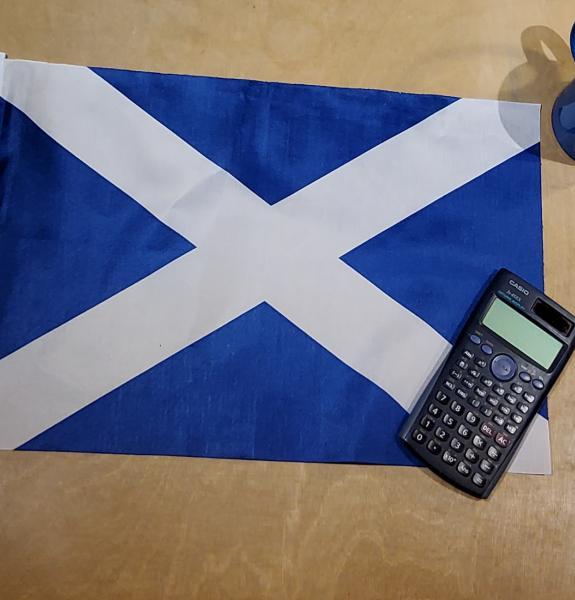 flag and calculator